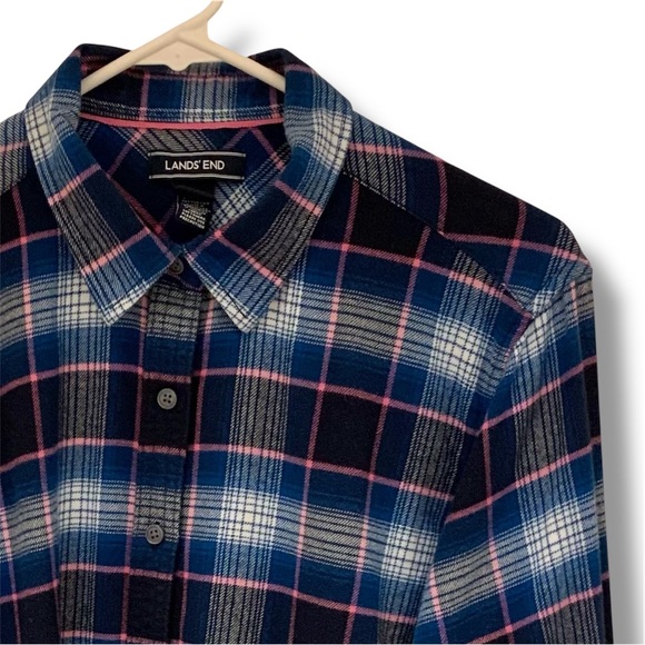 Lands’ End flannel - blue - Picture 1 of 3